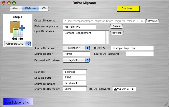 FmPro Migrator FileMaker Folder tab - 100K